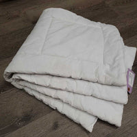 2 Cotton Pillow Leg Quilts *gc, clean, stains, mnr hair, creases, folds

