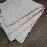 2 Cotton Pillow Leg Quilts *gc, clean, stains, mnr hair, creases, folds
