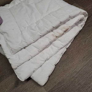 2 Cotton Pillow Leg Quilts *gc, clean, stains, mnr hair, creases, folds