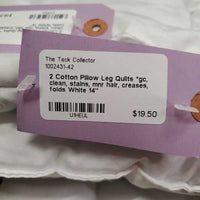 2 Cotton Pillow Leg Quilts *gc, clean, stains, mnr hair, creases, folds
