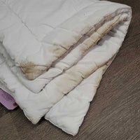 2 Cotton Pillow Leg Quilts *gc, clean, stains, mnr hair, creases, folds, sm edge holes