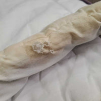 2 Cotton Pillow Leg Quilts *gc, clean, stains, mnr hair, creases, folds, sm edge holes
