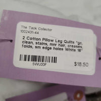 2 Cotton Pillow Leg Quilts *gc, clean, stains, mnr hair, creases, folds, sm edge holes
