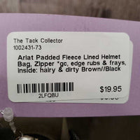 Padded Fleece Lined Helmet Bag, Zipper *gc, edge rubs & frays, inside: hairy & dirty