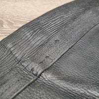 Hvy Leather Half Chaps, bag *gc, clean, mnr dirt, rubs & fading, undone stitching
