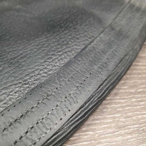 Hvy Leather Half Chaps, bag *gc, clean, mnr dirt, rubs & fading, undone stitching