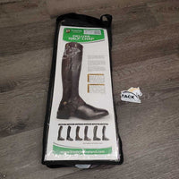 Hvy Leather Half Chaps, bag *gc, clean, mnr dirt, rubs & fading, undone stitching
