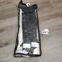 Hvy Leather Half Chaps, bag *gc, clean, mnr dirt, rubs & fading, undone stitching
