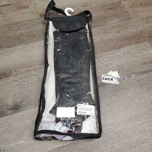Hvy Leather Half Chaps, bag *gc, clean, mnr dirt, rubs & fading, undone stitching