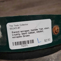 Sweat scraper, handle *fair, clean, v.rusty, bent rubber, sticker, scrapes