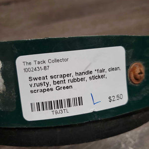 Sweat scraper, handle *fair, clean, v.rusty, bent rubber, sticker, scrapes