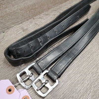Thick Soft Nylon Lined Stirrup Leathers *gc, clean, stretched holes, creases, dents, mnr loose threads, rubs & scrapes
