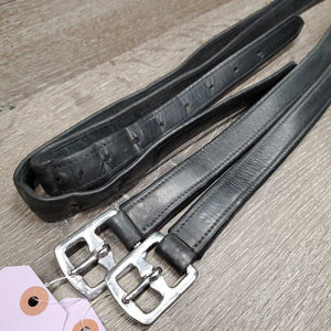 Thick Soft Nylon Lined Stirrup Leathers *gc, clean, stretched holes, creases, dents, mnr loose threads, rubs & scrapes