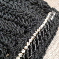 Crochet Ear Bonnet Fly Veil, piping, bling, bag *new
