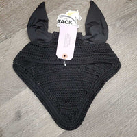 Crochet Ear Bonnet Fly Veil, piping, bling, bag *new