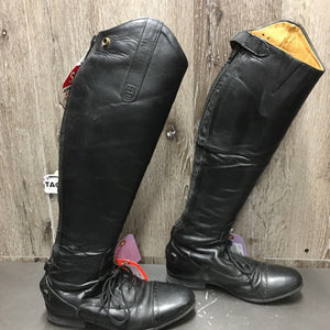 Field Boots, zips, Gold Forms *gc, clean, v.creased/ridges, repaired, v.puckered & stretched els