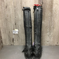 Field Boots, zips, Gold Forms *gc, clean, v.creased/ridges, repaired, v.puckered & stretched els
