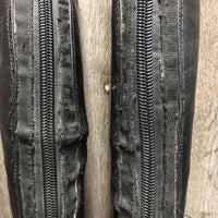 Field Boots, zips, Gold Forms *gc, clean, v.creased/ridges, repaired, v.puckered & stretched els