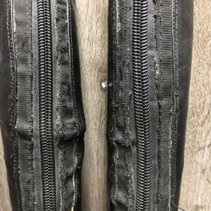 Field Boots, zips, Gold Forms *gc, clean, v.creased/ridges, repaired, v.puckered & stretched els