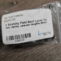 2 Stretchy Field Boot Laces *xc, mnr dents, uneven lengths