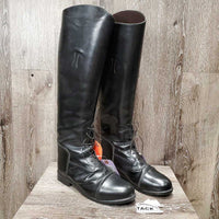 Field Boots, Pull On, Black Plastic Forms *gc, clean, creased, crumpled foot