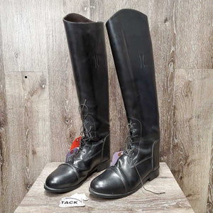 Field Boots, Pull On, Black Plastic Forms *gc, clean, creased, crumpled foot