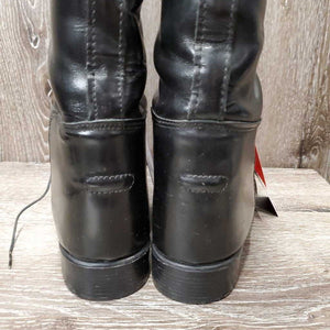 Field Boots, Pull On, Black Plastic Forms *gc, clean, creased, crumpled foot