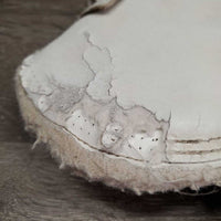 Pr Fleece Lined Closed Boots, velcro *fair, v.hairy, clean, stains, peeling, cracks, unstitched, threads, clumpy
