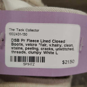 Pr Fleece Lined Closed Boots, velcro *fair, v.hairy, clean, stains, peeling, cracks, unstitched, threads, clumpy