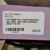 Hvy Cotton Breeches *gc, older, rubs, pills, puckered knees