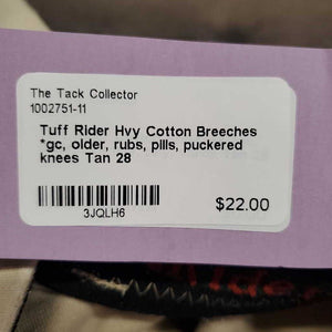 Hvy Cotton Breeches *gc, older, rubs, pills, puckered knees