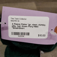 4 Fleece Polos *gc, clean, clumpy, pilly, hair

