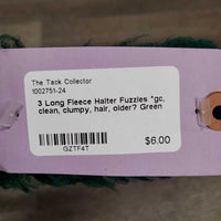 3 Long Fleece Halter Fuzzies *gc, clean, clumpy, hair, older?
