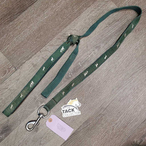 Flat Nylon Lead, loop handle *gc, stained, knotted, shortened
