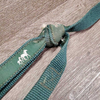 Flat Nylon Lead, loop handle *gc, stained, knotted, shortened
