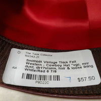 Vintage Thick Felt Western - Cowboy Hat *vgc, mnr dust, dirt?stains, hair & loose lining

