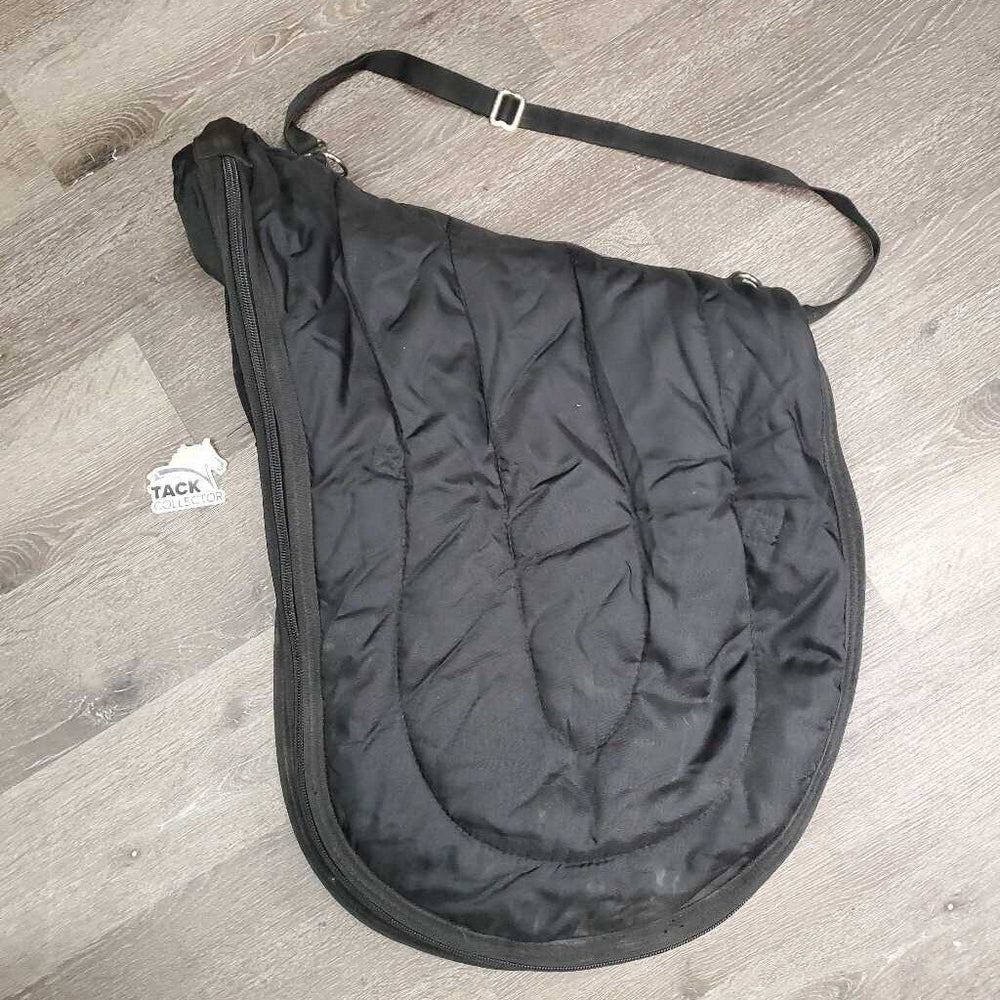 Hvy Padded English Saddle Carry - Storage Bag, Shoulder Strap, Connector Strap, Zipper *vgc, clean, mnr stains, hair & fading