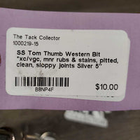 SS Tom Thumb Western Bit *xc/vgc, mnr rubs & stains, pitted, clean, sloppy joints
