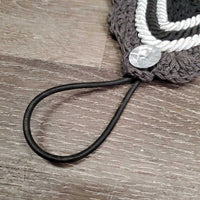 Tie Down Crochet Bonnet Fly Veil, Nose Elastic, 3x piping *xc