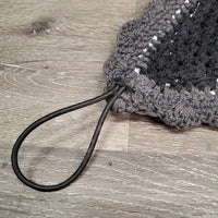 Tie Down Crochet Bonnet Fly Veil, Nose Elastic, 3x piping *xc
