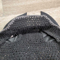 Tie Down Crochet Bonnet Fly Veil, Nose Elastic, 3x piping *xc
