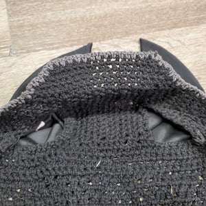 Tie Down Crochet Bonnet Fly Veil, Nose Elastic, 3x piping *xc