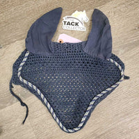 Crochet Bonnet Ear Veil, 1x piping *fair, clean, v.faded, v.curled, cut string