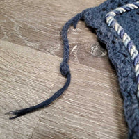 Crochet Bonnet Ear Veil, 1x piping *fair, clean, v.faded, v.curled, cut string
