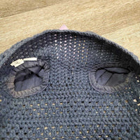 Crochet Bonnet Ear Veil, 1x piping *fair, clean, v.faded, v.curled, cut string