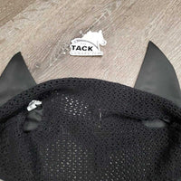 Crochet Ear Bonnet Fly Veil, piping *vgc, clean, mnr hair, folded edge