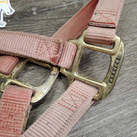Thick Stiff Nylon Halter *gc, v.faded, discolored, stains, pulled holes, rubs, clean?