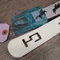 "Jumping Horses" Soft TPE Plastic Belt, Buckle *gc, rubs, stains, scratches, shortened
