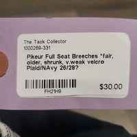 Full Seat Breeches *fair, older, shrunk, v.weak velcro
