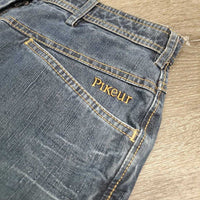 Full Seat Denim Breeches *vgc/gc, rubs, seam puckers, faded, weak velcro, pilly edges
